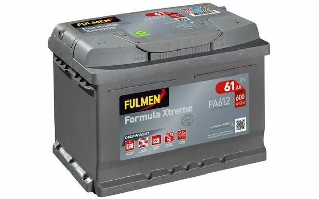 FULMEN Batterie de démarrage 61ah / 640A pour RENAULT MEGANE NISSAN NOTE FA612