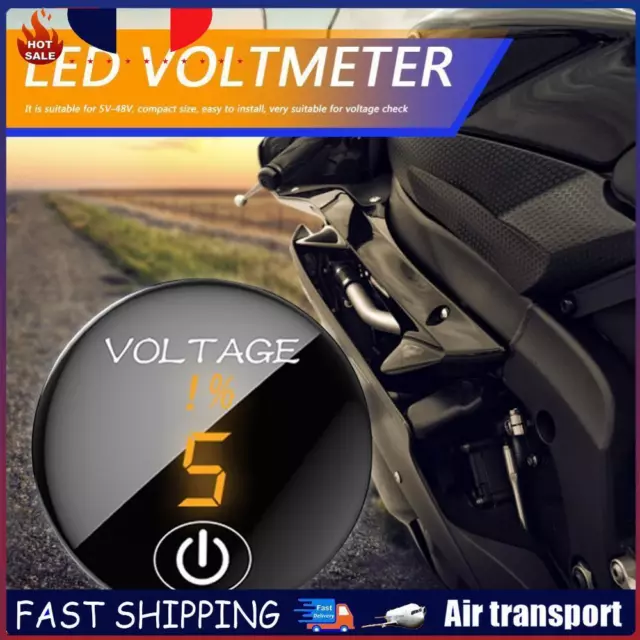 Car DC 5-48V Panel Voltmeter Touch Switch Battery Capacity Tester (Orange) FR