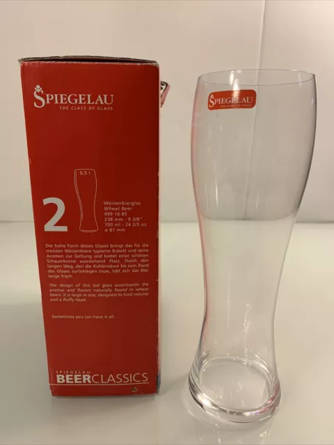 Spiegelau Craft Wheat Beer Glasses Set of 2  New In Box