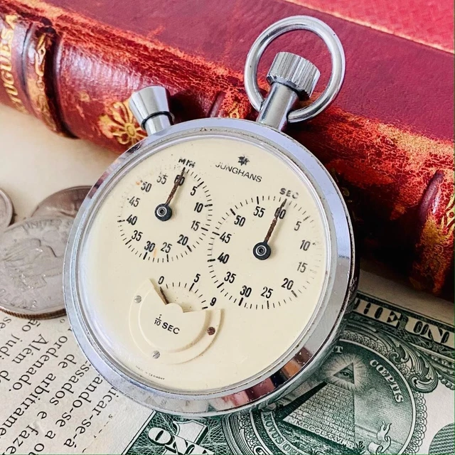 JUNGHANS VINTAGE STOPWATCH Pocket Watch Manual Open Face Germany 55mm