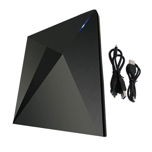 External Dvd Rw Cd Drive Burner Type-C Usb Player Ultra-Thin For Laptop Pc Blk