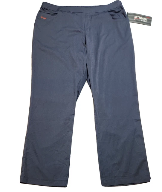Grey's Anatomy Barco Scrub Pants Adult 2XL Medical Pockets Spandex Stretch Gray