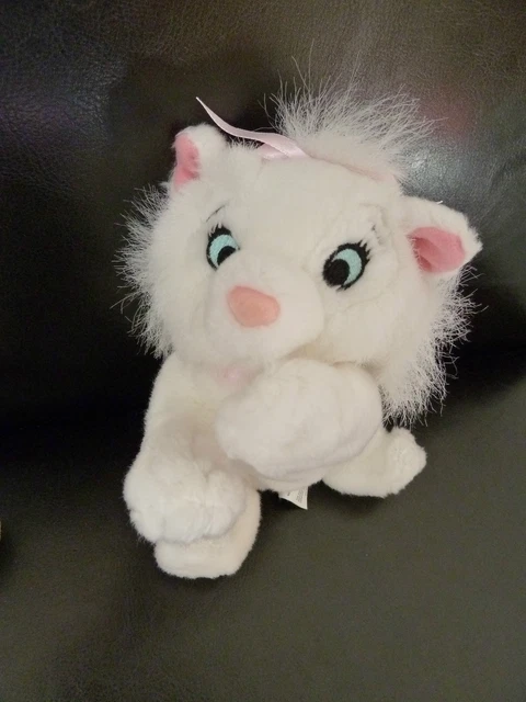 L4. Doudou Peluche Disney Marie Le Chat Des Aristochats Blanc Rose 18C  Neuf*