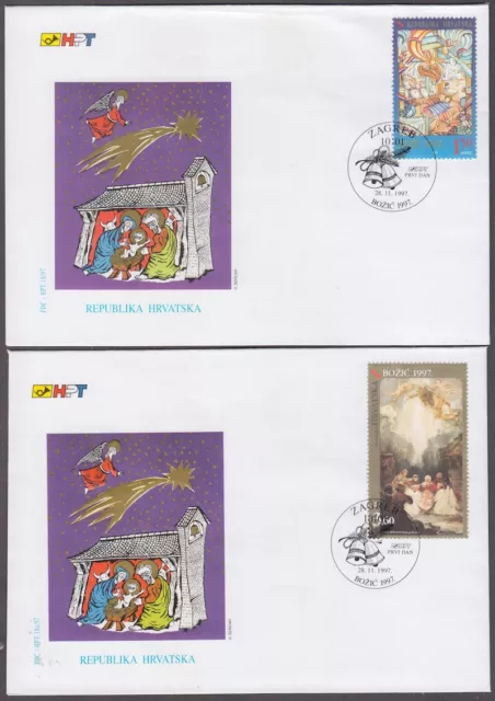 CROATIA Sc # 351-2 FDC - PINTURAS NAVIDEÑAS CONTEMPORÁNEAS