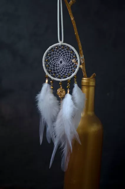 Handmade white Dream Catcher With Feathers Car Wall Hanging Decoration Ornament