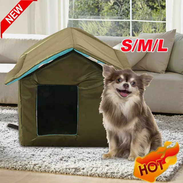 Heated Outdoor Cat House Weatherproof Cat Small Dog Warm Pet Shelter Carrier