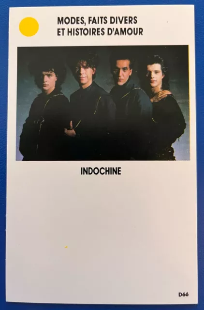 Musique Rare Rookie Card Indochine Music Pop Star French Edition 1987 Nicola