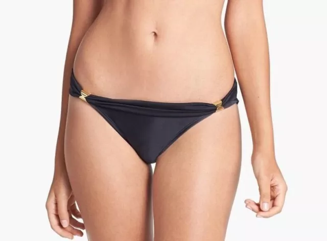 VIX Swimwear Via Womens Swimwear Solid Black Bikini Bottoms Black Swim Size XS