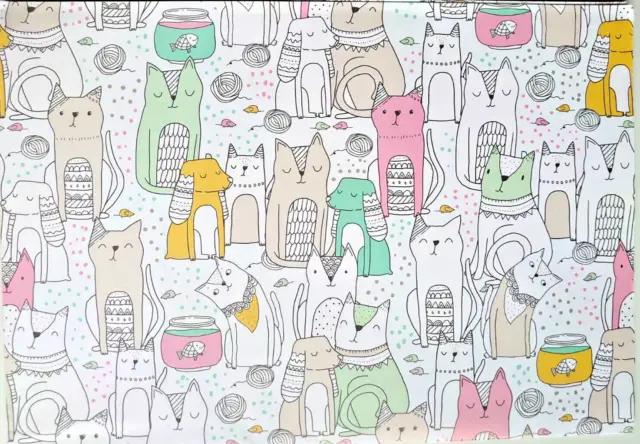 Wrapping Paper - Cats & Dogs - 70cm x 50cm - 2 sheets