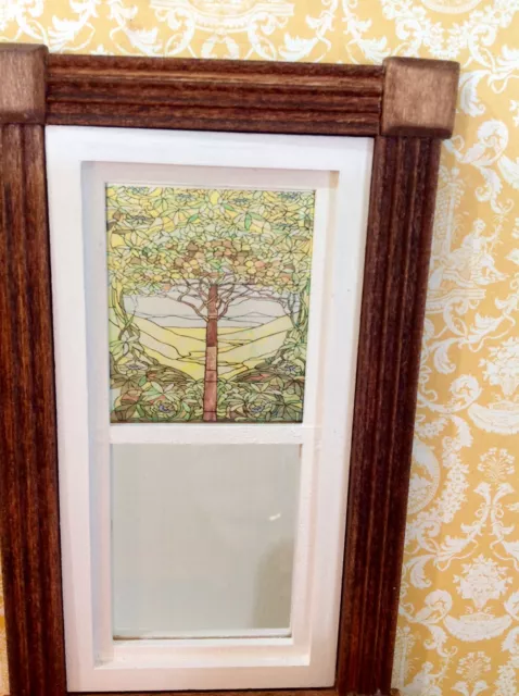 Tree of Life Dollhouse Miniature Victorian Style Stained Glass Window film