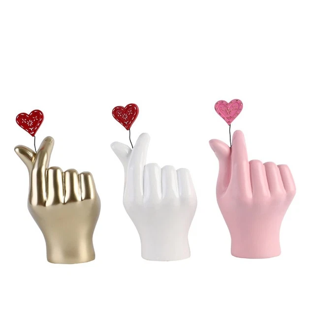 LIEBE LIEBES ZEICHEN Skulptur Handwerk Harz Hand Bier Geste Homen EUR