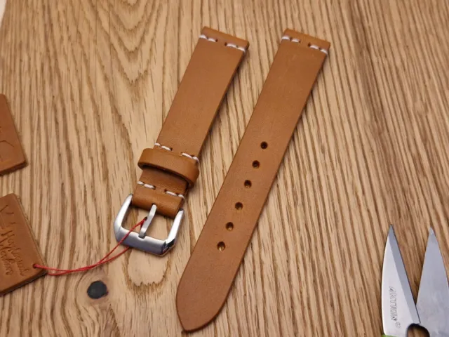 Cinturino Artigianale Hand Made 18 mm Brown Leather Watch Band Rolex Omega