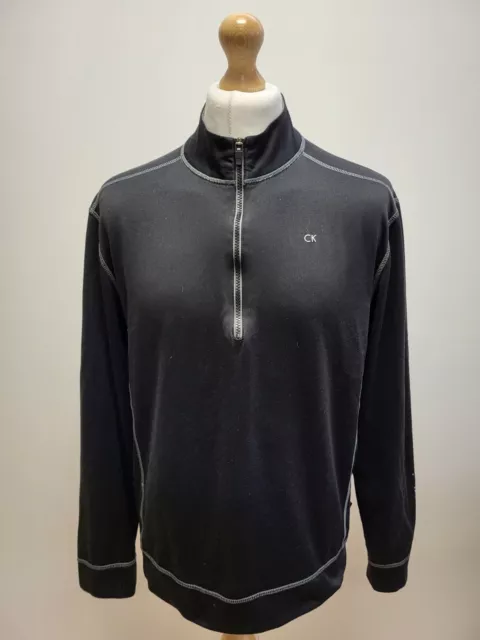 Z950 Mens Calvin Klein Golf  Black L/Sleeve 1/4 Zip Sports Top Uk L Eu 54