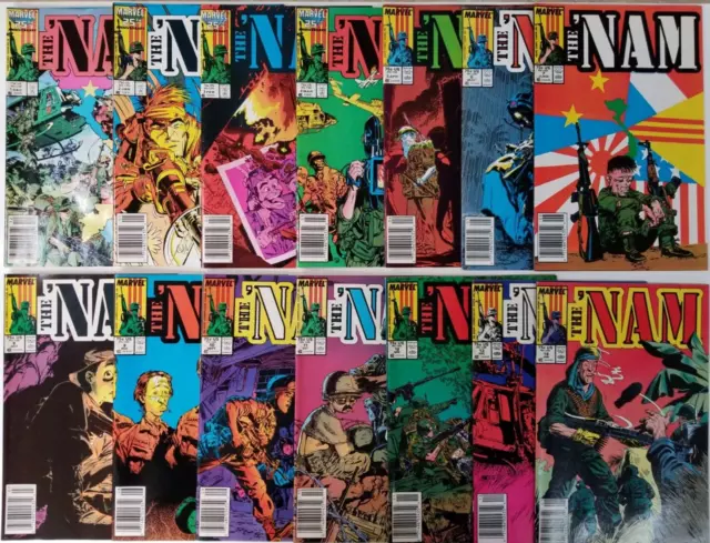 The 'Nam All Newsstand Comic Book Run 1 through 17 Marvel Comics 1986