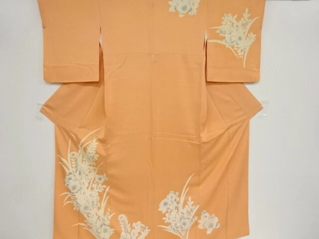 41772# Japanese Kimono / Antique Kimono / Embroidery / Floral Plants