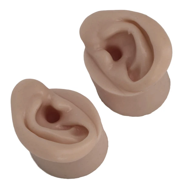 (Color Piel Oscura) Par de Orejas Modelo 1 Portátil Flexible Elástico Práctica Modelo