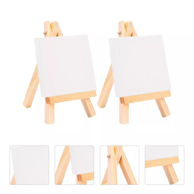 2 Pcs Home Decoration Wooden Child Mini Canvases for Painting