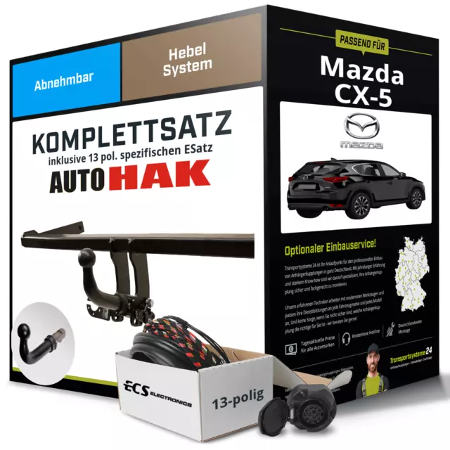 Anhängerkupplung abnehmbar für MAZDA CX-5 +E-Satz Kit NEU AHK