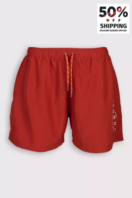 RRP €110 JOHN RICHMOND Swim Shorts Size L Coated Logo Drawstring