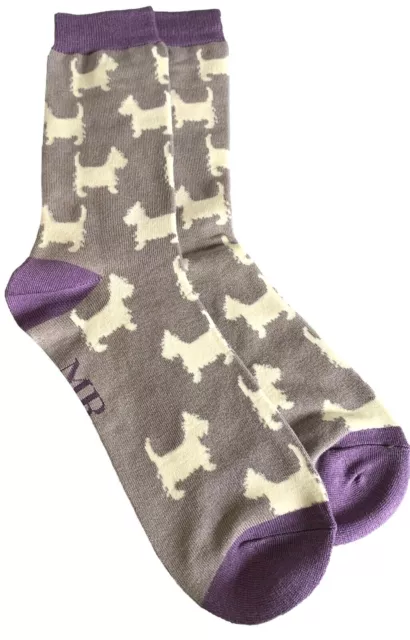Mens Socks Westie Dog Grey Novelty Print White West Highland Terriers Dogs