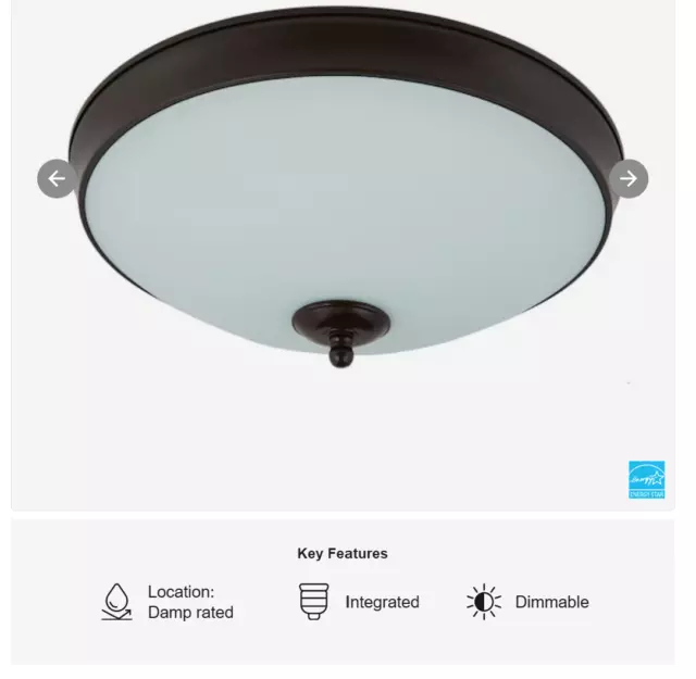 Bronze Flush Mount LED Light - ENERGY STAR - Good Earth - Ceiling - Dimmable 15"