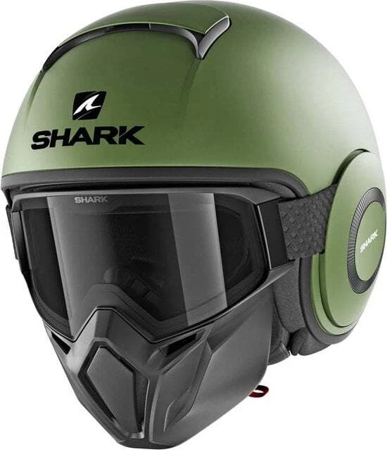 Shark Street Drak Blank GMA Matt Green Jet Helmet