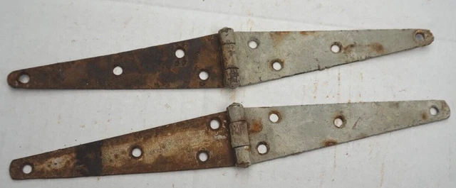 Pair Vintage Strap Hinges Cabinet Barn Door Gate Pair 12 1/4" Long