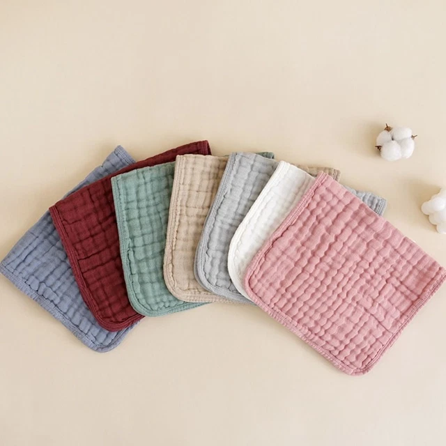 6 Layers Baby Muslin Burp Cloths Large Hand Washcloths  for Boys Girls