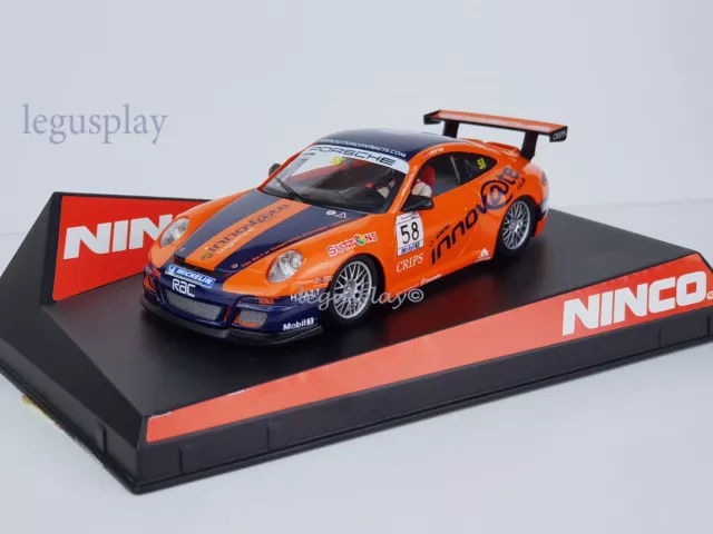 Slot car scalextric ninco 50496 - Porsche 997 Innover #58 J.Sutton