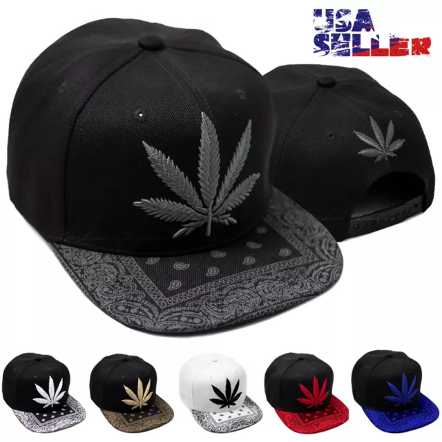 BASEBALL CAP MARIJUANA Cannabis Pot Snapback Hat Adjustable Hip Hop ...