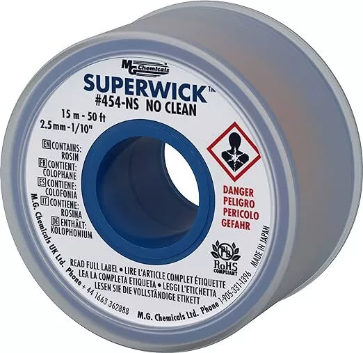 MG Chemicals 454-NS Super-Wick Entlötlitze, 2.5mm x 15m