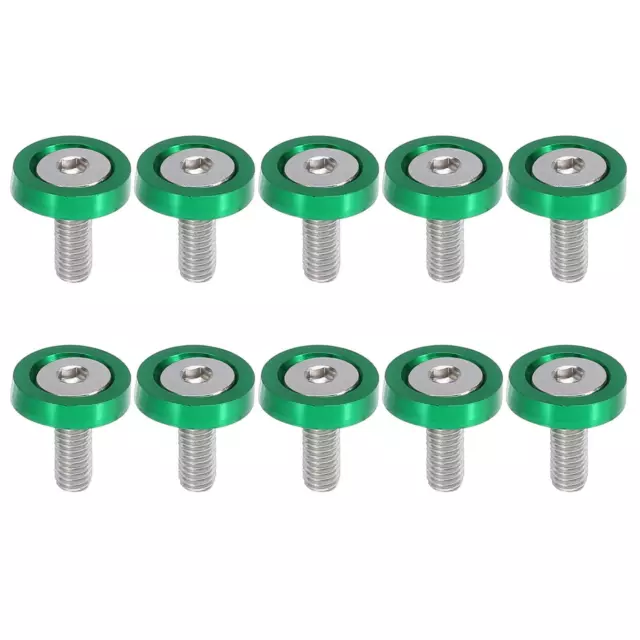 10pz Verde M6x1.0 Alluminio Lega Automobile Paraurti Rondella Bullone Mascherato