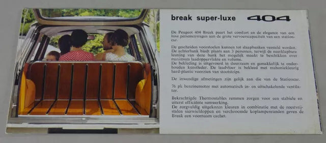 Prospekt / brochure Peugeot 404 L family / 404 U6 / break super luxury 10/1965 2