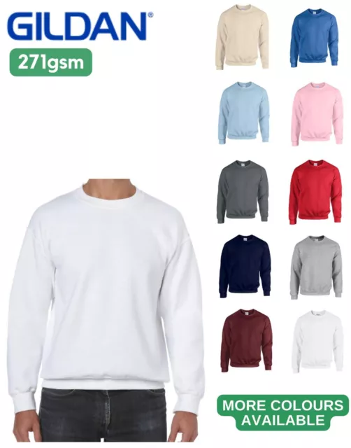 Gildan Unisex einfache Sweatshirts | schwere Mischung lässiger Pullover mit Rundhalsausschnitt