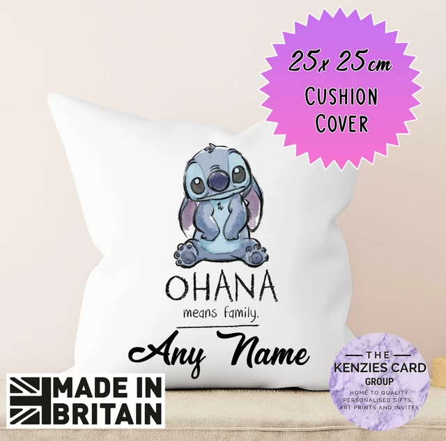 PERSONALISED DISNEY'S STITCH Lilo and Stitch Ohana Cushion Cover
