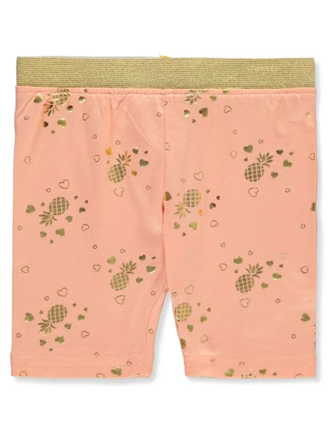Lemon Kiss Girls 2-Piece Pineapple Bike Shorts Set Outfit