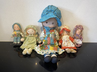 Knickerbocker HOLLY HOBBIE rag Doll lot  AMY MANDY Friends Vintage 1970/80s