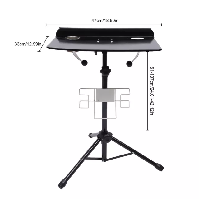 Table de Travail pour Salon de Tatouage avec Support Trépied Réglable 61-107cm 3