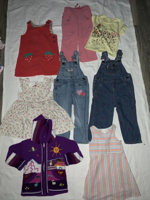 Toddler Clothing Lot Mini Boden OshKosh Vintage Overalls Dresses 24 Months 2-3T