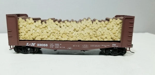 Athearn Blue Box 1453 LOUISVILLE NASHVILLE RR 40' Pulpwood Flat w/ Load HO RTR