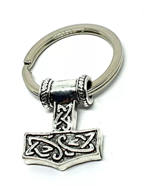 Thors Hammer Viking Keyring 30mm Ring Mjolnir Key Fob Charm Protection Celtic UK