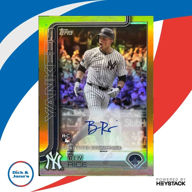 2025 TOPPS BEN Rice Real One Auto Gold Foil 44/50 #337 RC New York ...