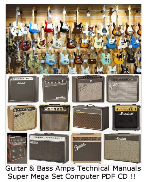 GUITAR  Super Large Collection of Guitar Manuals Amplifier Manuals Schematics CD