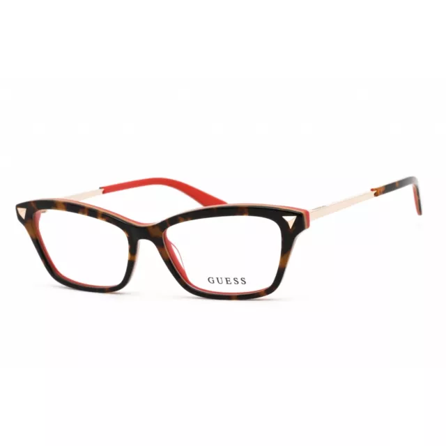 Guess Women's Eyeglasses Clear Lens Dark Havana Plastic Cat Eye Frame GU2797 052