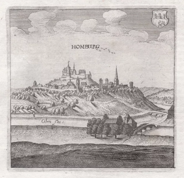 Homberg Ohm Vogelsbergkreis Hessen Merian Kupferstich engraving 1650
