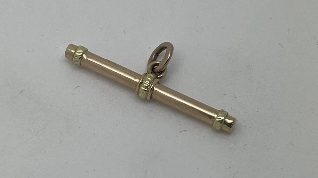 Vintage Solid 9ct Gold T Bar for Pocket Watch Chain Rose and Yellow Gold Vintage Solid 9ct Gold T Bar for Pocket Watch Chain Rose and Yellow Gold