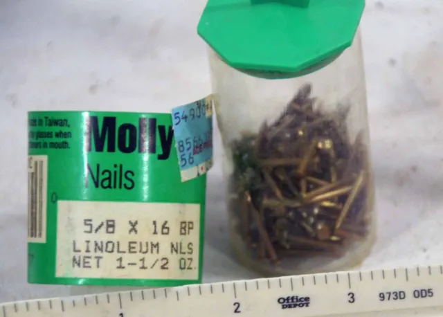 Vintage Molly Brand Linoleum Nails 5/8" x 16BP