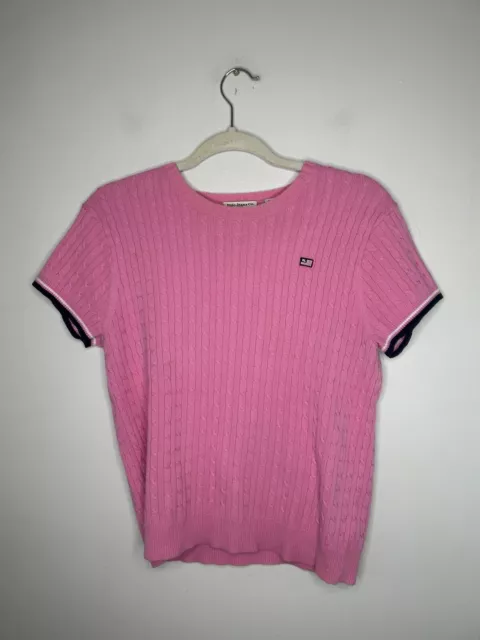 Ralph Lauren Polo Jeans Co Sweater Womens Short Sleeve Pink Vintage size XL