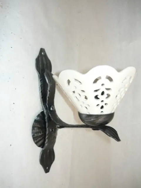 Appliques Lampada da parete in ferro battuto e ceramica