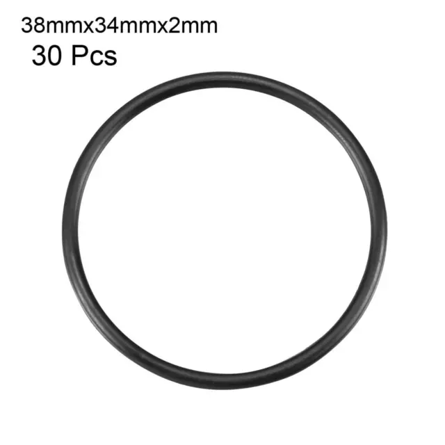 30 pz nero 38mm x 2mm gomma resistente olio anello tenuta O-tipo passacavi 2